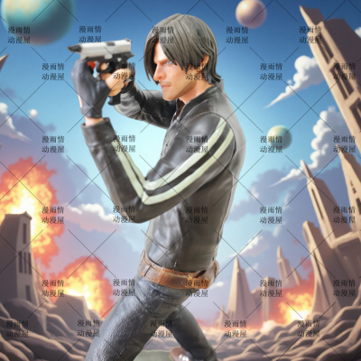 生化危机游戏动漫周边装饰摆件特种兵持枪里昂手办二次元潮玩礼物