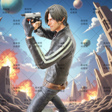 生化危机游戏动漫周边装饰摆件特种兵持枪里昂手办二次元潮玩礼物
