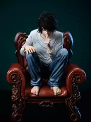 Death Note Anime and Film Merchandise, Two-Dimensional Peripheral Desk Decoration, L. Lawliet Squatting Pose Figure Model Gift