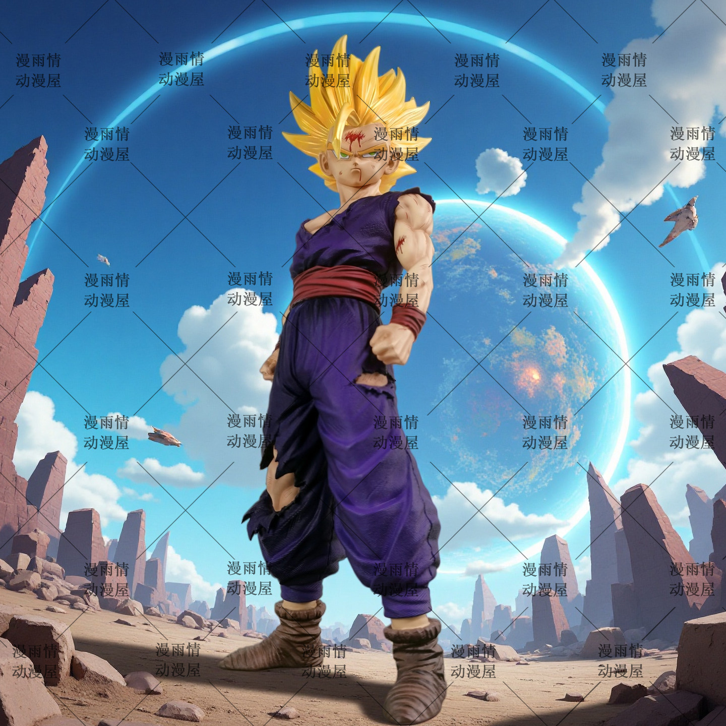 雕像哥JT2%悟饭战损超级赛亚人潮玩手办七龙珠动漫收藏品礼物摆件