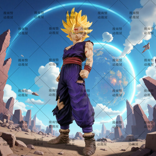 雕像哥JT2%悟饭战损超级赛亚人潮玩手办七龙珠动漫收藏品礼物摆件
