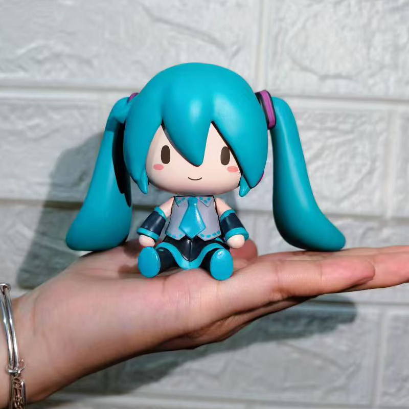 Q版可爱fufu初音公仔手办二次元美少女潮玩模型动漫周边车载摆件图片