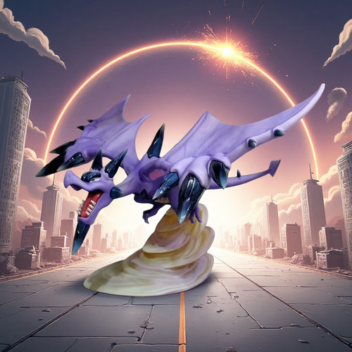 BKM宠物精灵动漫周边公仔装饰品摆件MEGA化石翼龙二次元潮玩手办