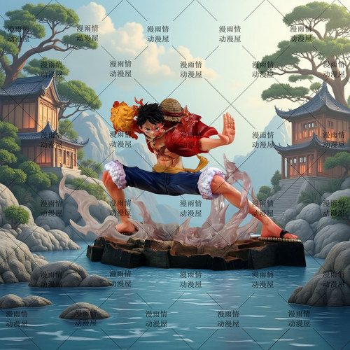 One Piece动漫周边桌面机箱陈列摆件金山二档路飞手办二次元潮玩