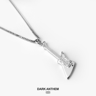 ANTHEM重音 吉他项链中性酷简约精致纯银男女个性 锁骨链 DARK