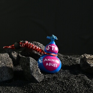 Goodluck众生平等纯手绘可葫芦挂件反虐待动物包挂饰钥匙扣礼物