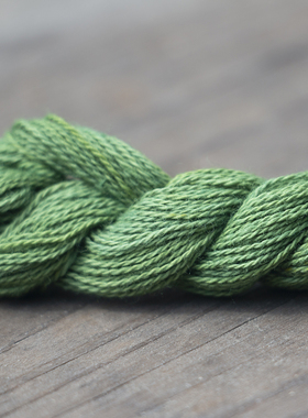 倚山人|刺子绣线手工线纯棉植物染绿色草木染手缝线十字绣花线