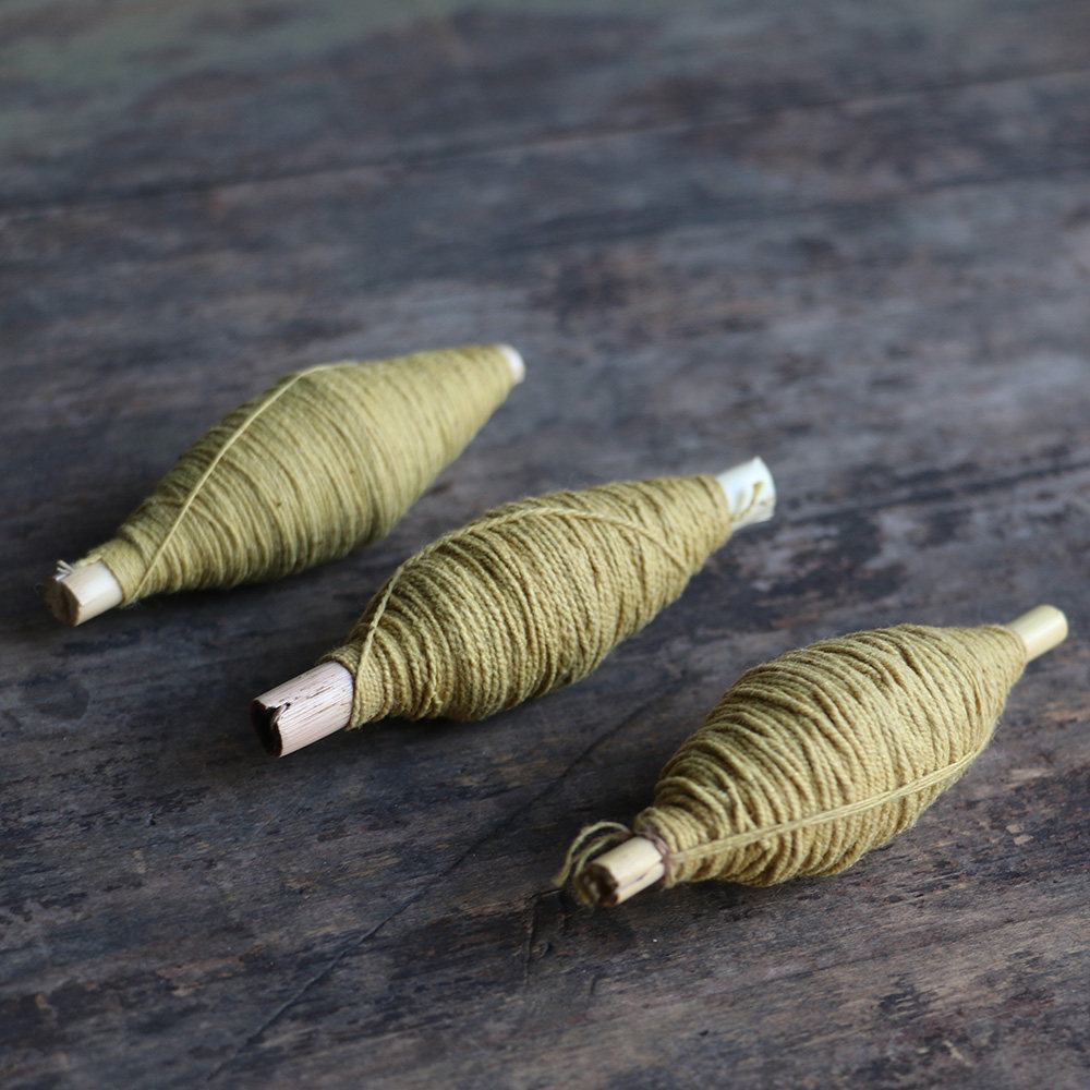 倚山人草木染棉纱浅黄色刺绣线