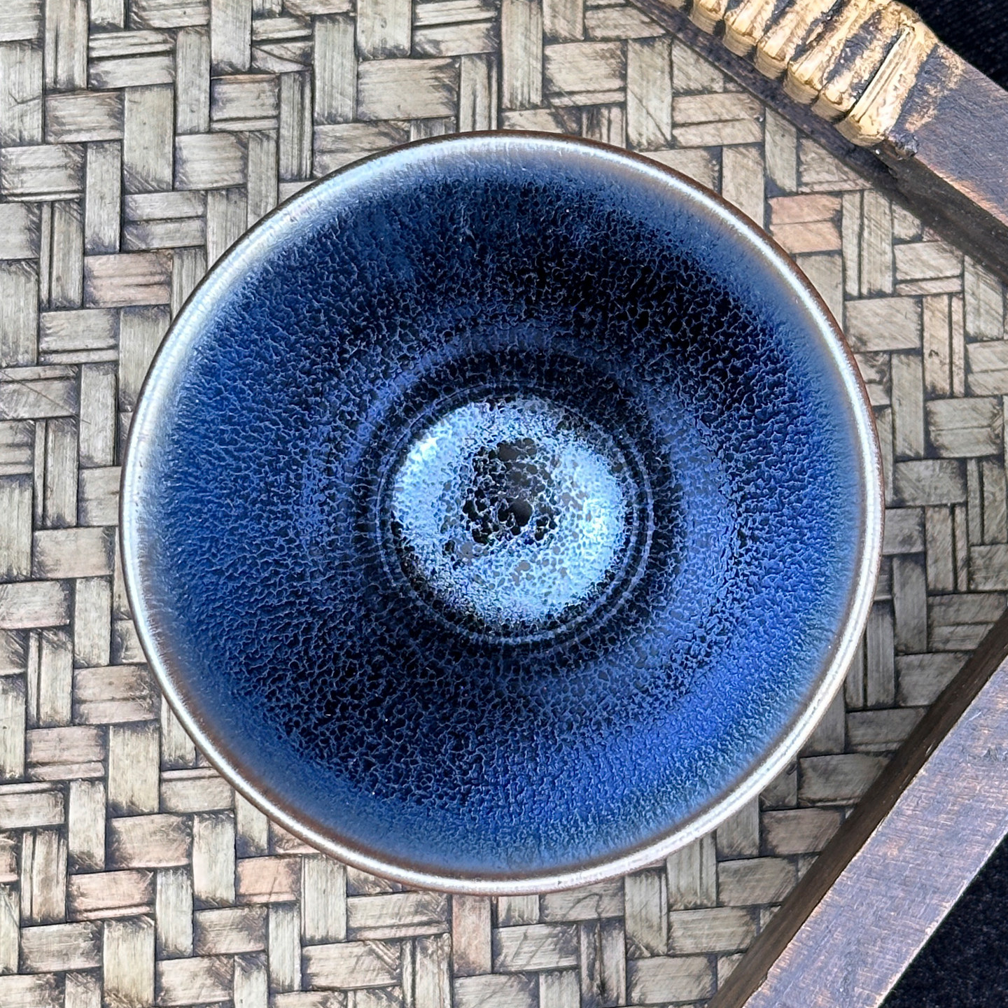蓝麒麟建盏斗笠杯主人杯女士茶杯图片