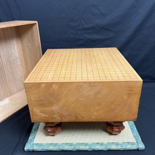 日本进口6寸本榧围棋墩石田芳夫亲笔签名香榧木围棋盘棋桌棋墩