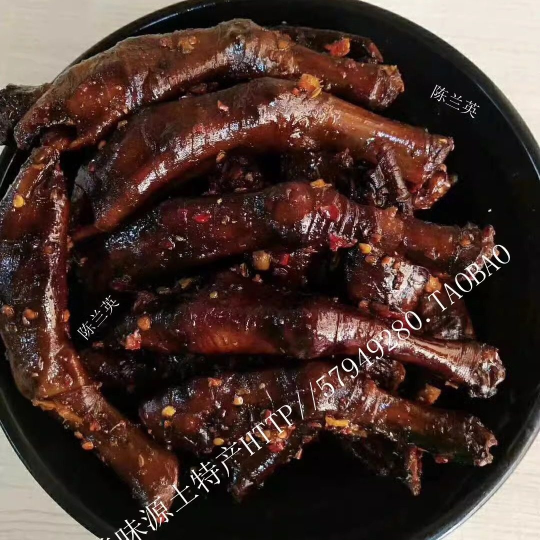 湖南邵阳隆回特产妈妈自制腊鸭脚柴火熏肠包鸭掌农家鸭脚包肉10个