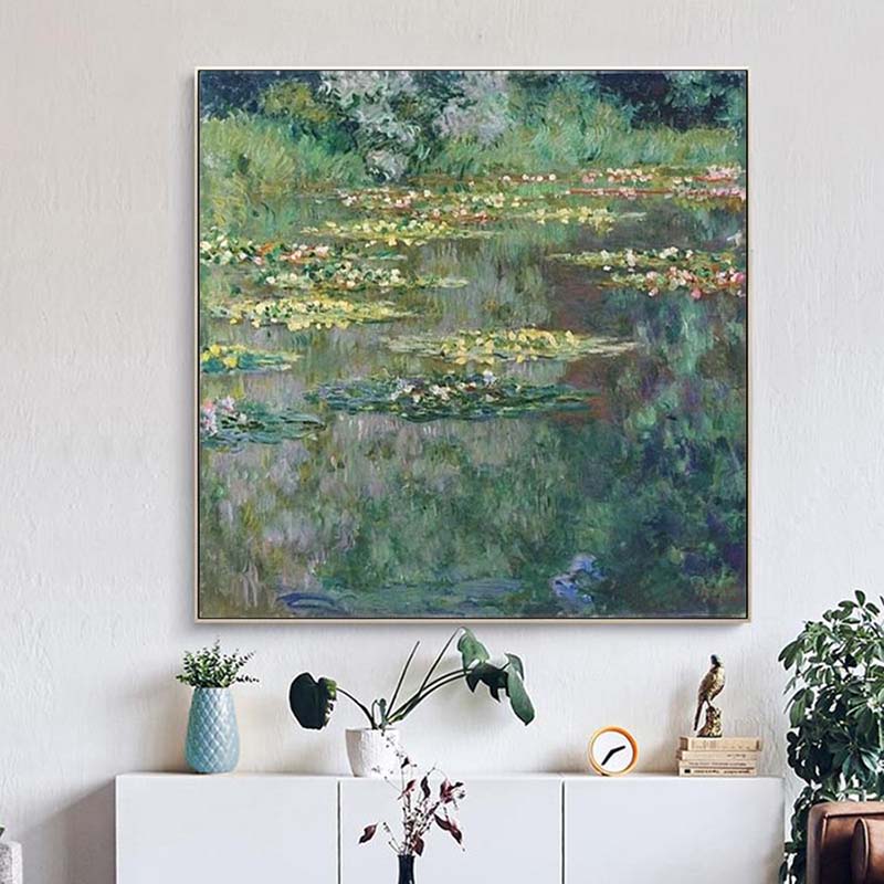 莫奈睡莲纯手绘油画大芬印象挂画