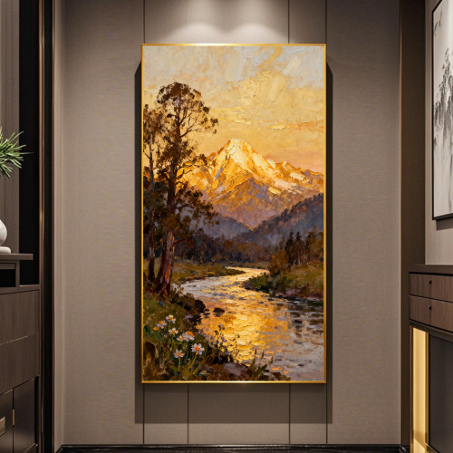 白鹿艺术纯手绘油画山水画风景画