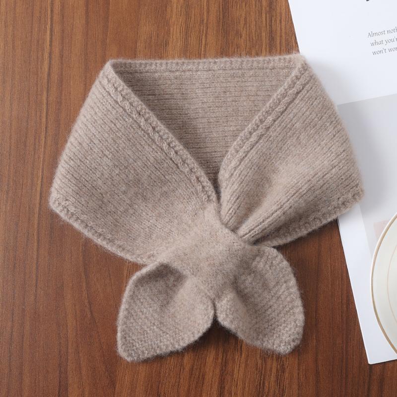 毛线针织交叉冬季围巾可爱