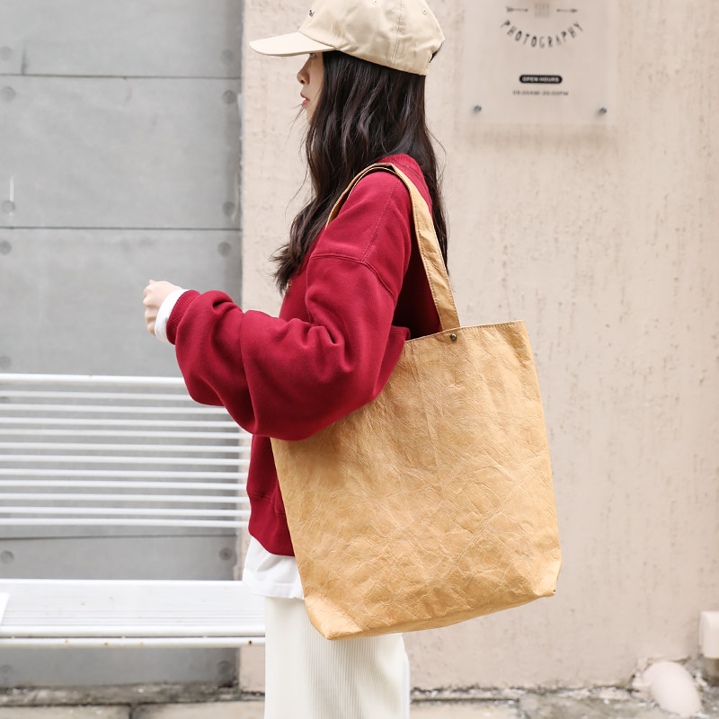 新款牛皮纸单肩大包女休闲百搭