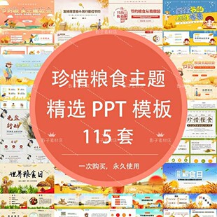 节约粮食拒绝浪费世界粮食日珍惜粮食主题班会PPT模板