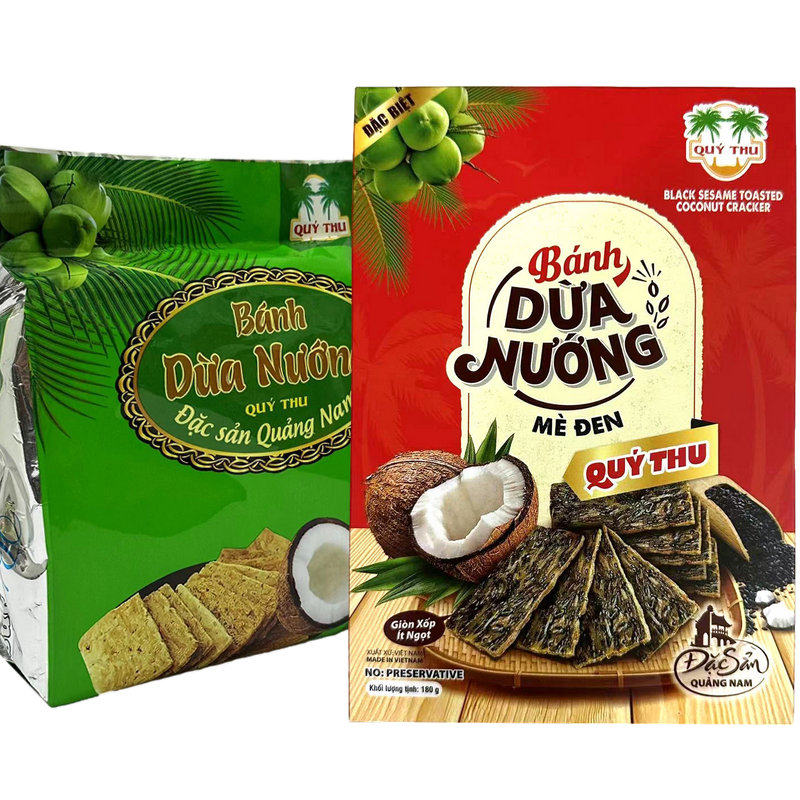 越南QUYTHU香脆芝麻烤椰子饼干儿童礼品网红休闲零食小吃茶点180g