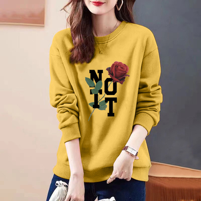 纯棉圆领时尚洋气卫衣女