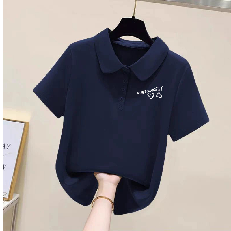 100%纯棉POLO领打底上衣夏季