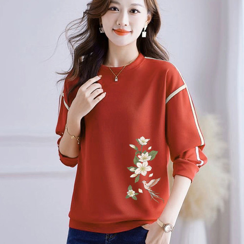 纯棉长袖印花卫衣女文艺