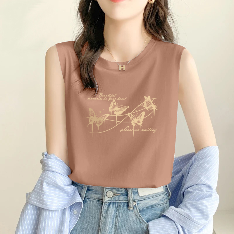 品牌折扣清仓纯棉无袖背心女2025新款时尚韩版内搭减龄t恤上衣潮