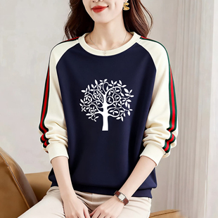 时尚 新款 欧货宽松休闲圆领上衣 卫衣女秋冬季 大牌外贸出口纯棉长袖