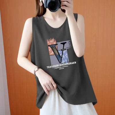 牌100%纯棉休闲背心吊带女夏季