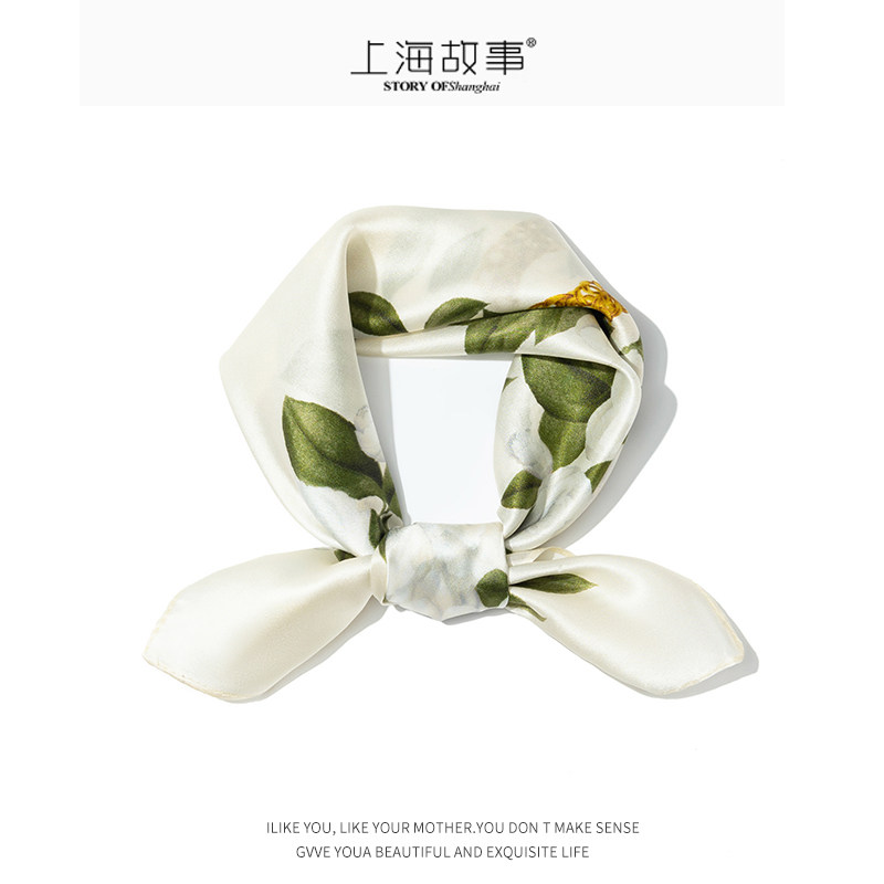 上海故事桑蚕丝丝巾女伴手礼礼物新款真丝小方巾围巾送妈妈送长辈