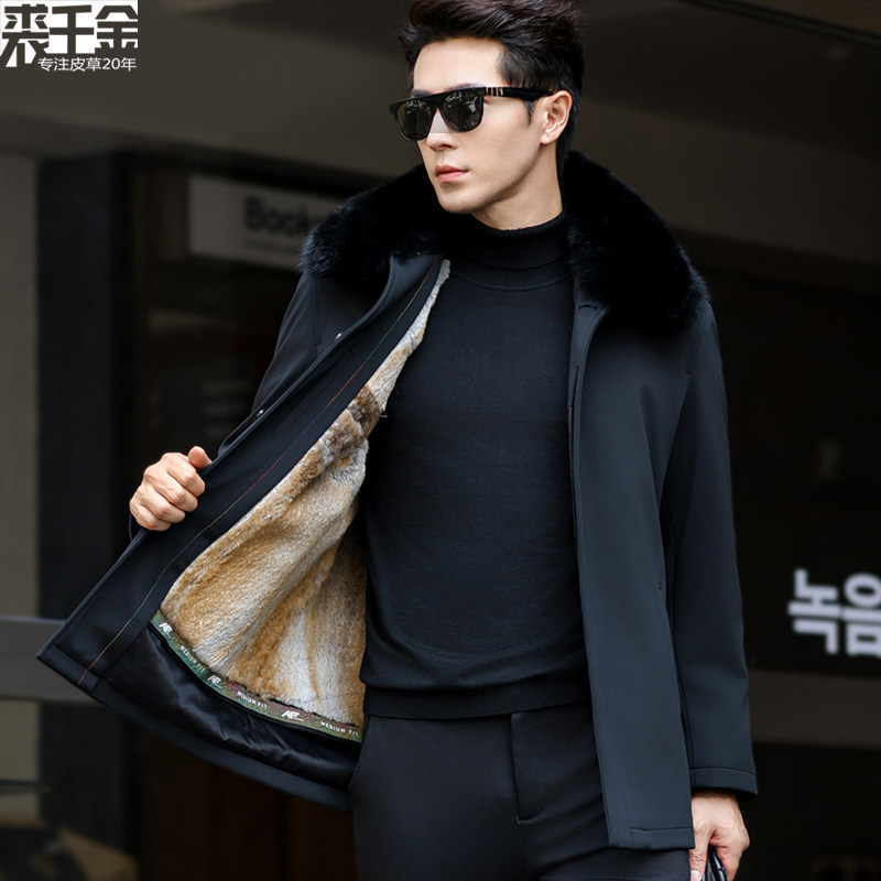 海宁皮草派克服狐狸毛领送爸爸