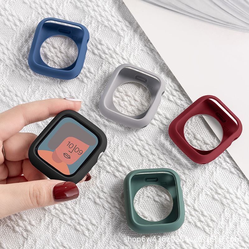 s10苹果手表保护壳女Appleiwatch硅胶软壳糖果保护套41/42/49简约