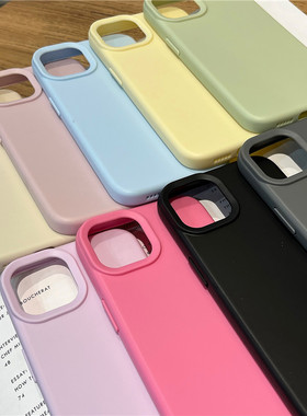 苹果13保护套男女款夏天彩色硅胶白色简约个性创意ins风高级感黑色新款情侣新款iphone16promax手机壳潮牌
