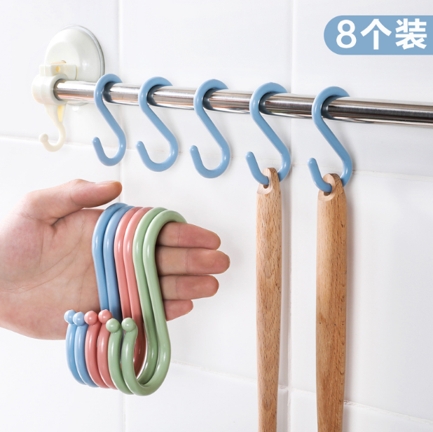 塑料门后厨房浴室免钉衣柜小挂钩