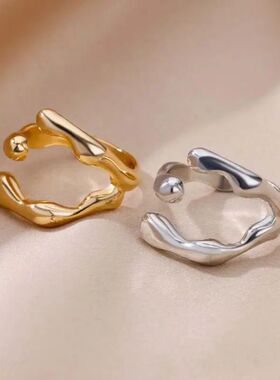 Sainless Seel Ring New Design Opening Irregular Shaped Rings
