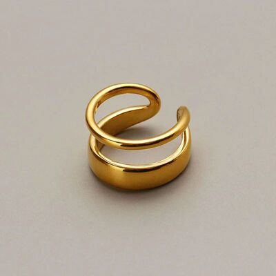 Sainless Seel Rings Double-Deck Punk Fashion Vinage Fine Adj