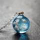 Transparent Necklace Resin Ball Chic Pendant Rould Moon Wome