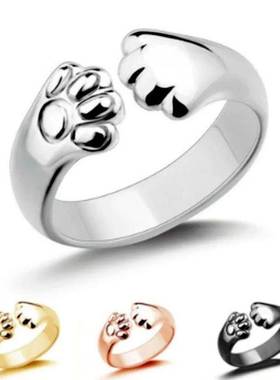 New Creative Ring for Women Cute Bear Paw Cat Claw Open Ring