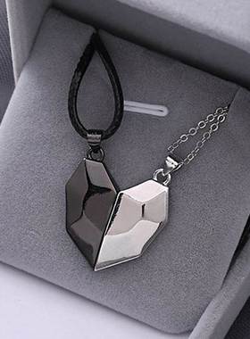 2pcs Magnetic Couple Necklaces For Lovers Gothic Punk Heart