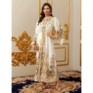 Middle Eastern Modest Maxi Dress - Moroccan Kaftan for Wom