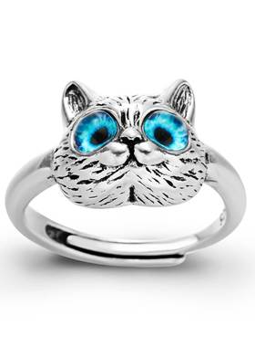 Vivid Cute Silver Color Kitty Cat Open Rings For Women Girls