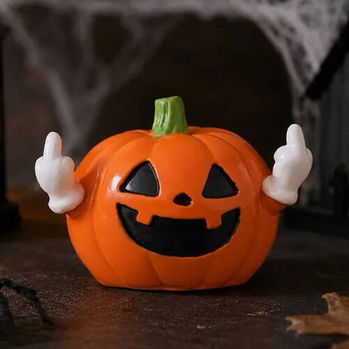 1pcs Halloween Cute Pumpkin Resin Statue Home Tabletop Decor