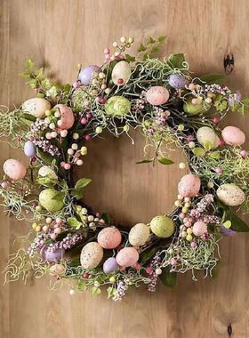 45cm Colorful Easer Eggs Decor Wreahs For Fron Door Pasel Ea