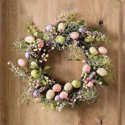 45cm Colorful Easer Eggs Decor Wreahs For Fron Door Pasel Ea