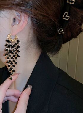 Ligh Luxury Irregular Crysal Tassel Drop Earrings for Women