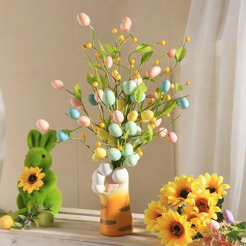 Easer Deskop Egg Bouque Sems Creaive Arificial Flower Picks