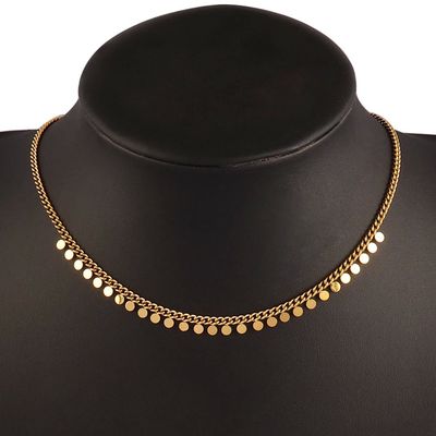 316L Stainless Steel Round Tassel Pendant Necklace For Women