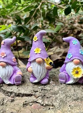 3PCS Easer Garden Gnome Doll Fairy Resin Figurine Cue Orname