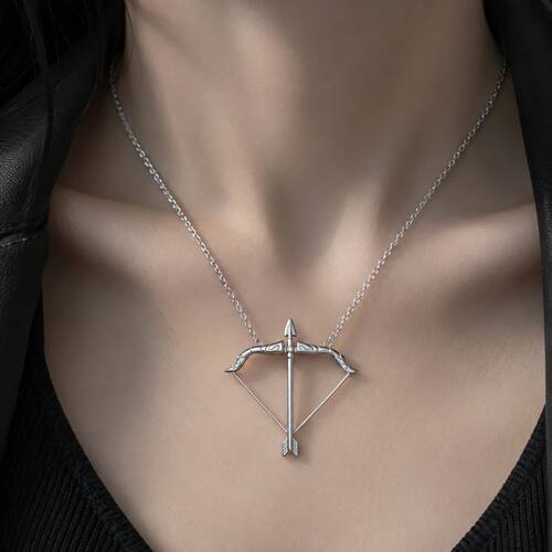 Gothic Arrow Pendant Necklace For Men Women, Stainless Steel
