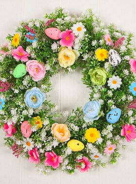 Easer Egg Wreah Arificial Flower Wreah Decoraive Garden Pary