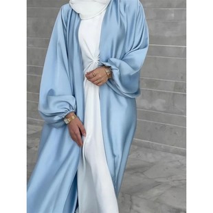 Summer Puff Sleeve Women Dress Elegant Modest Morocco Part