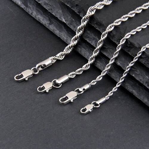 304 Stainless Steel Twist Rope Chain Necklace for Men Women